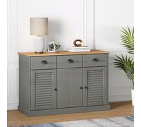 vidaXL Credenza Cassetti VIGO 113x40x75 cm Legno Massello Pino Grigio