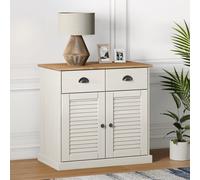 vidaXL Credenza Cassetti VIGO Bianco 78x40x75 cm Legno Massello Pino