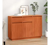 vidaXL Credenza Cera marrone 110 x 34 x 75 cm Legno di pino massello