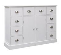 VIDAXL - Credenza con 10 Cassetti Bianca 113x30x79 cm in Legno