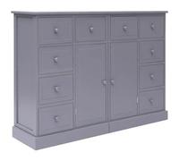 VIDAXL - Credenza con 10 Cassetti Grigia 113x30x79 cm in Legno