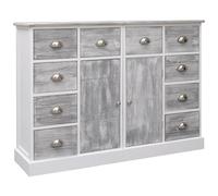 VIDAXL - Credenza con 10 Cassetti Grigia 113x30x79 cm in Legno