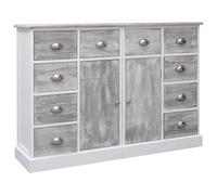 vidaXL Credenza con 10 Cassetti Grigia 113x30x79 cm in Legno