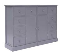 vidaXL Credenza con 10 Cassetti Grigia 113x30x79 cm in Legno