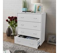 vidaXL Credenza con 4 Cassetti 60x30,5x71 cm Bianca