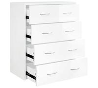 vidaXL Credenza con 4 Cassetti 60x30,5x71 cm Bianco Lucido