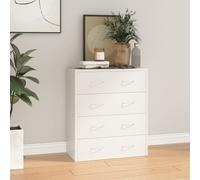 vidaXL Credenza con 4 Cassetti 60x30,5x71 cm Bianco lucido