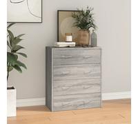vidaXL Credenza con 4 Cassetti 60x30,5x71 cm Grigio sonoma