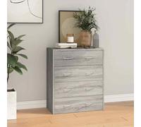 vidaXL Credenza con 4 Cassetti 60x30,5x71 cm Grigio Sonoma