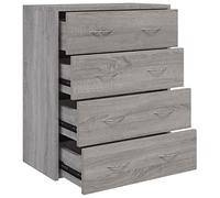 vidaXL Credenza con 4 Cassetti 60x30,5x71 cm Grigio Sonoma