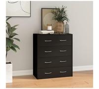 vidaXL Credenza con 4 Cassetti 60x30,5x71 cm Nera