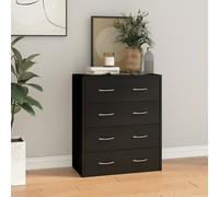 vidaXL Credenza con 4 Cassetti 60x30,5x71 cm Nera