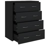 vidaXL Credenza con 4 Cassetti 60x30,5x71 cm Nera