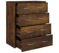 vidaXL Credenza con 4 Cassetti 60x30,5x71 cm Rovere Fumo