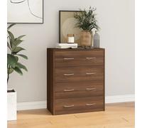 vidaXL Credenza con 4 Cassetti 60x30,5x71 cm Rovere Marrone