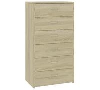 vidaXL Credenza con 6 Cassetti Minimalista Robusta Elegante Madia Armadietto Cassettiera Arredo Casa Rovere Sonoma 50x34x96 cm in Truciolato