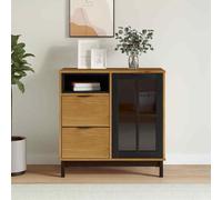 VidaXL Credenza con Anta in Vetro FLAM 80x40x80 cm Massello di Pino