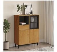 VIDAXL - Credenza Con Anta In Vetro Flam 92x40x122,5 Cm In Legno Di Pino