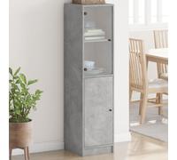 vidaXL Credenza con Anta in Vetro Grigio Cemento 35x37x142 cm