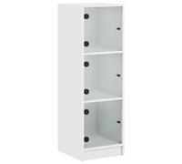 vidaXL Credenza con Ante in Vetro Bianca 35x37x109 cm