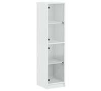 vidaXL Credenza con Ante in Vetro Bianca 35x37x142 cm