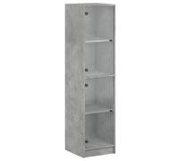 vidaXL Credenza con Ante in Vetro Grigio Cemento 35x37x142 cm