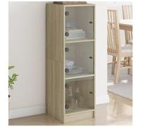 VIDAXL - Credenza Con Ante In Vetro Rovere Sonoma 35x37x109 Cm