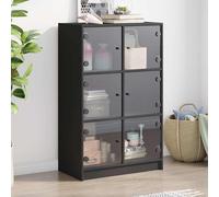 vidaXL Credenza con Ante Nera 68x37x109 cm in Legno Multistrato