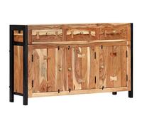 vidaXL Credenza con Cassetti e Scomparti con Ante Artigianale Elegante Moderna Robusta Armadietto Mobile Gambe in Acciaio Legno Massello di Acacia