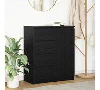 vidaXL Credenza con Cassetti Rovere Nero 71x35x84 cm Legno Multistrato