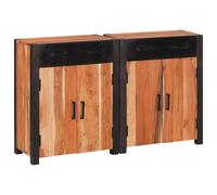 vidaXL Credenza con cassetto 2 pcs Marrone 110 x 30 x 75 cm