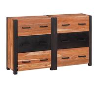 vidaXL Credenza con cassetto 3 pcs Marrone 110 x 30 x 75 cm