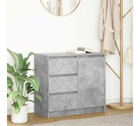 vidaXL Credenza con Cassetto Grigio Cemento 71x35x65 cm in Truciolato