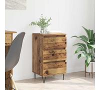 vidaXL Credenza in legno vecchio 40 x 35 x 70 cm, legno composito e ferro, mobili da soggiorno, credenza rettangolare rustica, armadio versatile, cassetti grandi per una pratica organizzazione