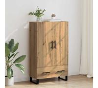 vidaXL Mobile alto in legno di quercia artisan, 69,5 x 30 x 115 cm, in legno di legno moderno, altezza rettangolare, elegante armadietto