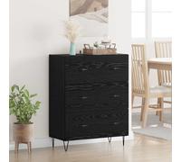 vidaXL Credenza con cassetto Rovere Nero 69,5 x 34 x 90 cm