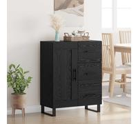 vidaXL Credenza con cassetto Rovere Nero 69,5 x 34 x 90 cm