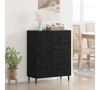 vidaXL Credenza con cassetto Rovere Nero 69,5 x 34 x 90 cm