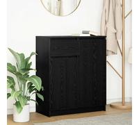 vidaXL Credenza con Cassetto Rovere Nero 71x35x84 cm Legno Multistrato, Mobile Contenitore, Mobile credenza, Armadio corridoio, Mobile Buffet