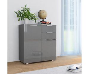 vidaXL Credenza con Finitura Lucida Grigia 71x35x80 cm in Truciolato