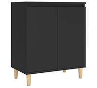 vidaXL Credenza con Gambe Legno Massello Nera 60x35x70 cm Multistrato