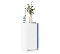vidaXL Credenza con LED Bianca 42,5x34x85 cm in Legno Multistrato, credenza con luci LED, credenza con Ante, Mobile da Soggiorno, credenza con LED