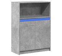 vidaXL Credenza con LED Grigio Cemento 72x34x100 cm Legno Multistrato, credenza con luci LED, credenza con Ante, Mobile da Soggiorno, credenza con LED