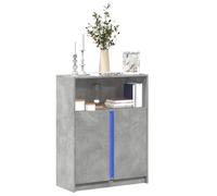 vidaXL Credenza con LED Grigio Cemento 77x34x100 cm Legno Multistrato, credenza con luci LED, credenza con ante, mobile da soggiorno, credenza con LED