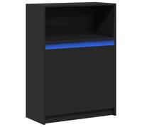 vidaXL Credenza con LED Nera 72x34x100 cm in Legno Multistrato, credenza con luci LED, credenza con Ante, Mobile da Soggiorno, credenza con LED