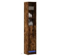 vidaXL Credenza con LED Rovere Fumo 36x32,5x200cm in Legno Multistrato