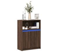 vidaXL Credenza con LED Rovere Marrone 72x34x100 cm Legno Multistrato, credenza con luci LED, credenza con Ante, Mobile da Soggiorno, credenza con LED