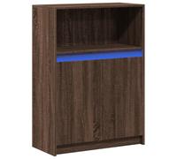 vidaXL Credenza con LED Rovere Marrone 72x34x100 cm Legno Multistrato, credenza con luci LED, credenza con Ante, Mobile da Soggiorno, credenza con LED