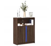 vidaXL Credenza con LED Rovere Marrone 77x34x100 cm Legno Multistrato, credenza con Ante, Mobile da Soggiorno, credenza con LED
