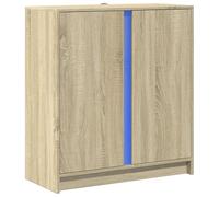 vidaXL Credenza con LED Rovere Sonoma 77x34x85 cm in Legno Multistrato, credenza con luci LED, credenza con Ante, Mobile da Soggiorno